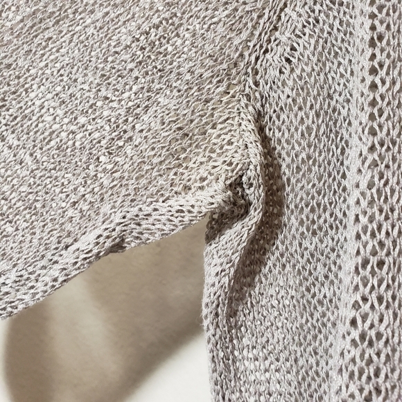 EILEEN FISHER Lagenloo Linen blend open knit coverup open wear blouse size Small - Picture 7 of 9